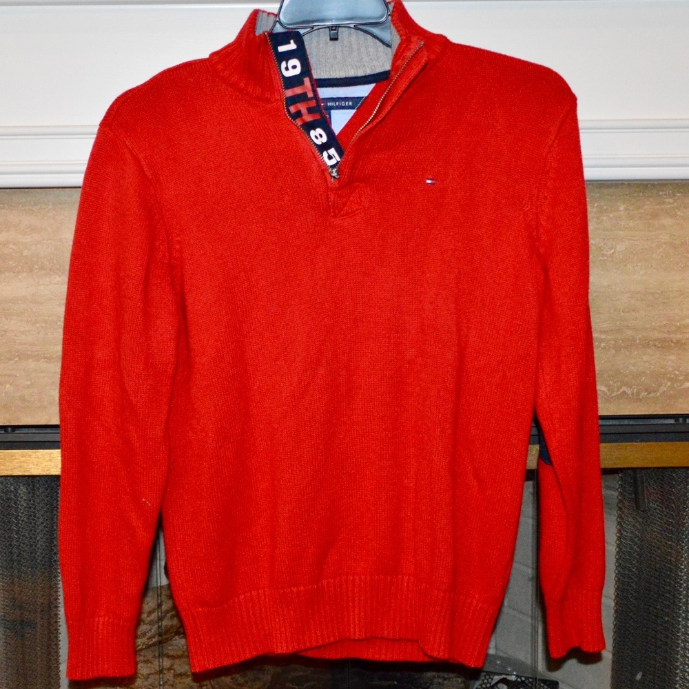 Boys Tommy Hilfiger 1/4 Zip Sweater Size L 14-16